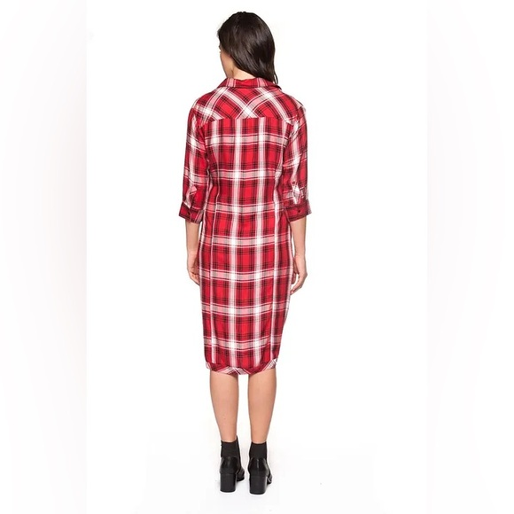 Dex Red Plaid Front Knot Dress - Picture 2 of 2